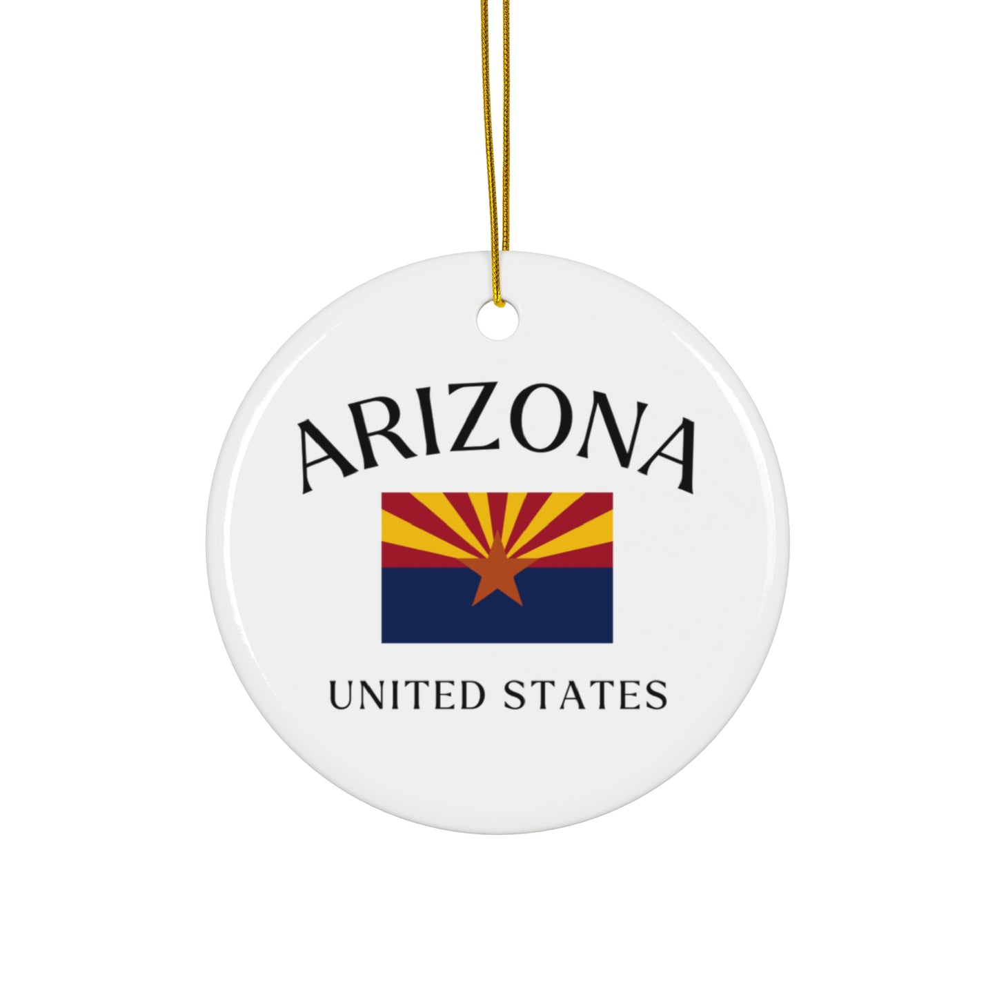 Arizona Flag Ceramic Ornament, Southwestern Christmas Tree Decoration, Holiday Gift, Handmade Clay Ornament, Southwest Home Decor, Arizona