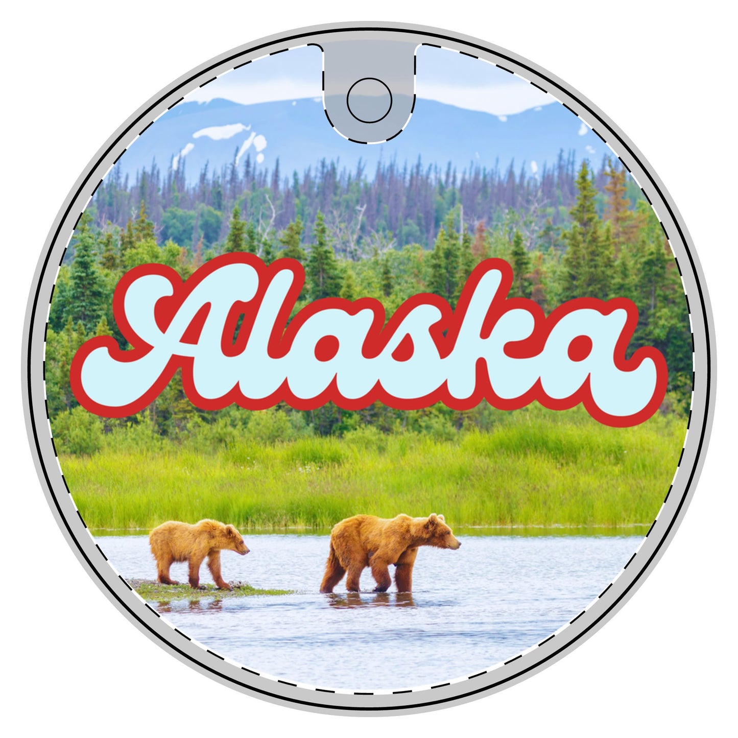 Alaska Holiday Ornament Gift, Christmas Tree Decoration, Unique Holiday Gift, Handmade Ornament, Festive Home Decor, Ceramic Ornament