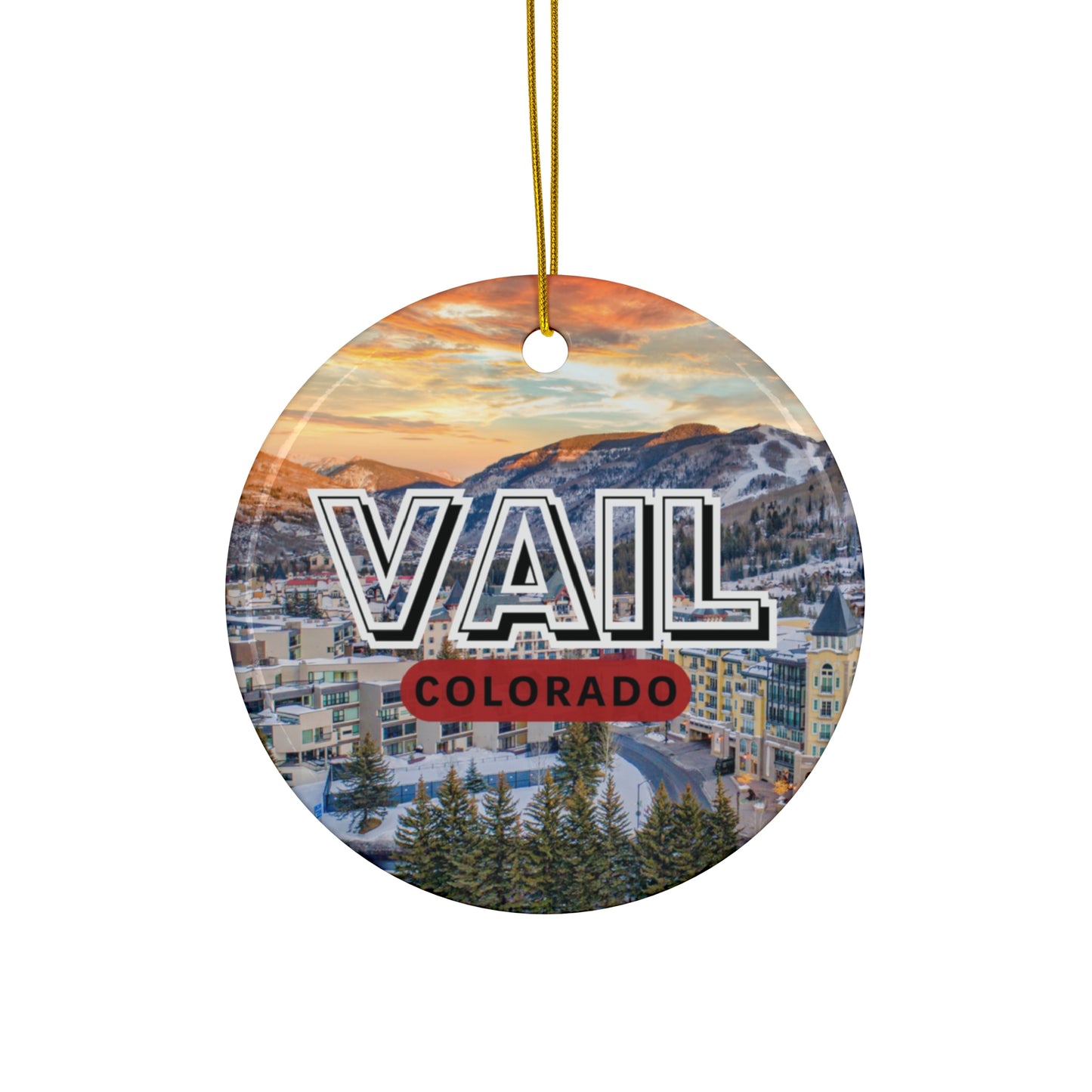 Vail Colorado Ornament Christmas Holiday Keepsake Souvenir Memorabilia Ceramic Ornament