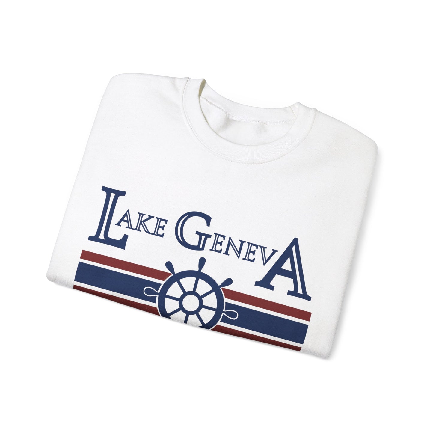 Lake Geneva Wisconsin Sweater Sail Boating Unisex Heavy Blend™ Crewneck Sweatshirt