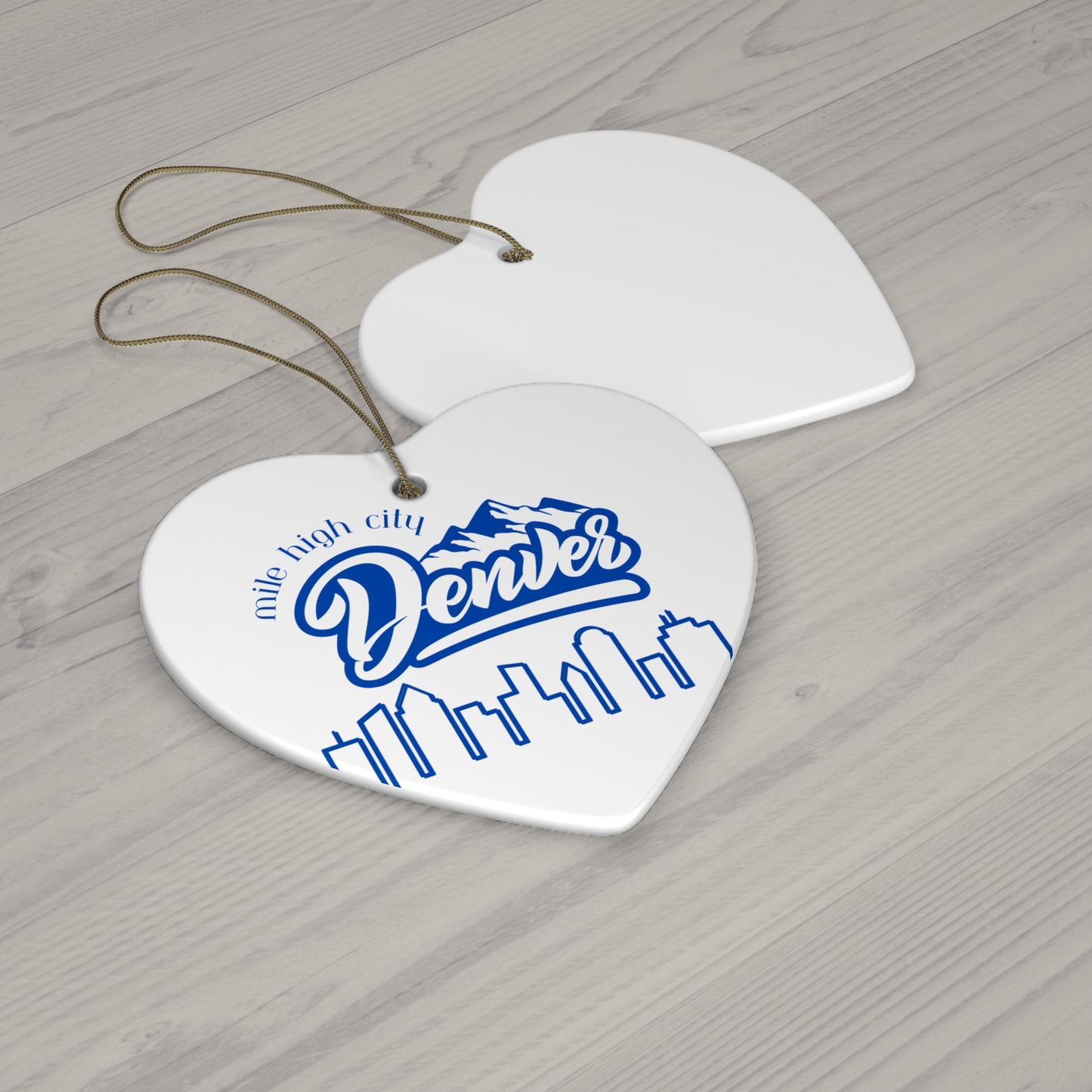 Denver Colorado Mile High City Holiday Christmas Ornament Multiple Shapes Ceramic Keepsake Heart Circle Snowflake