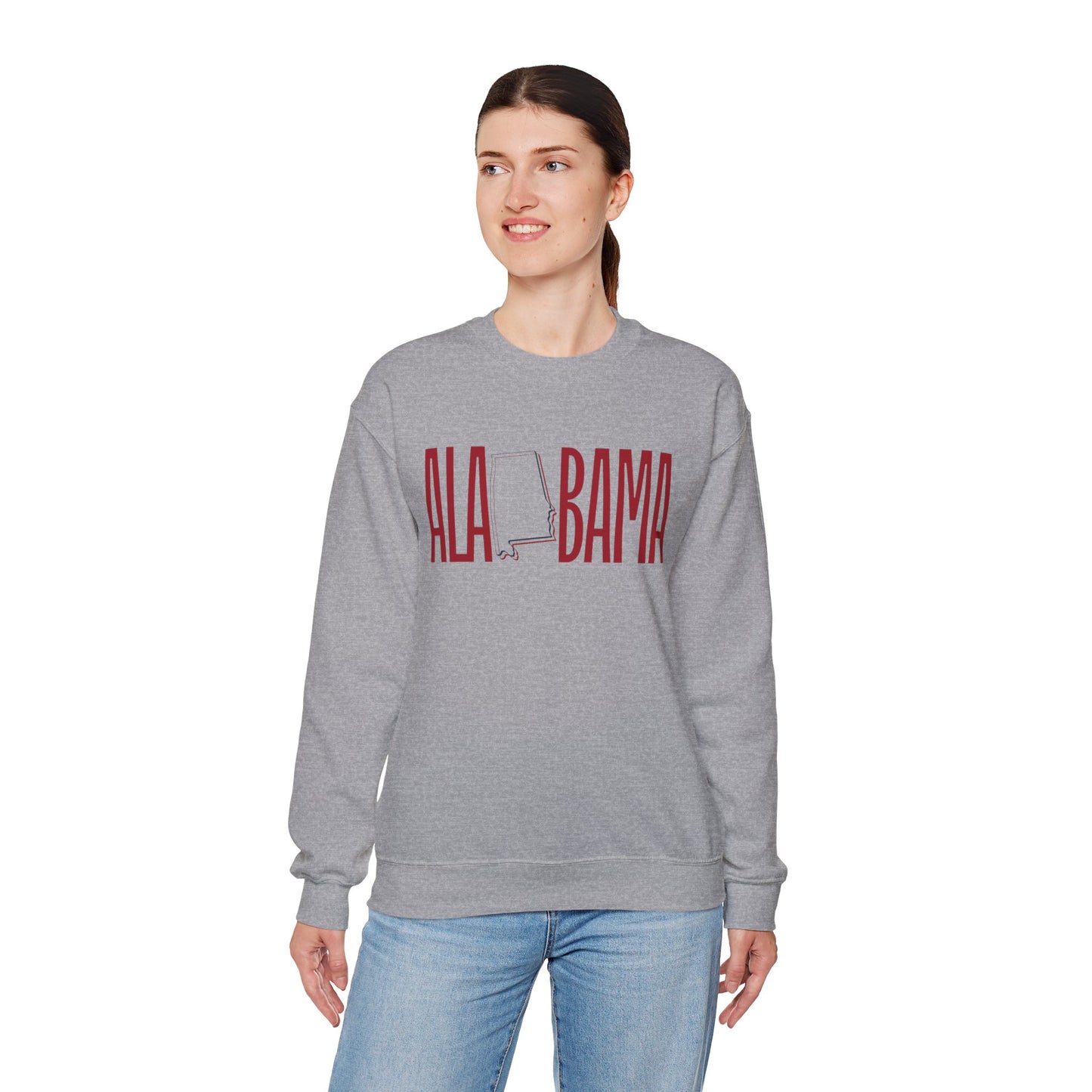Alabama Souvenir Crewneck Sweatshirt, Comfortable Cool Sweater, Unisex Heavy Blend Pullover, Gift for Alabamians, State Pride Jumper