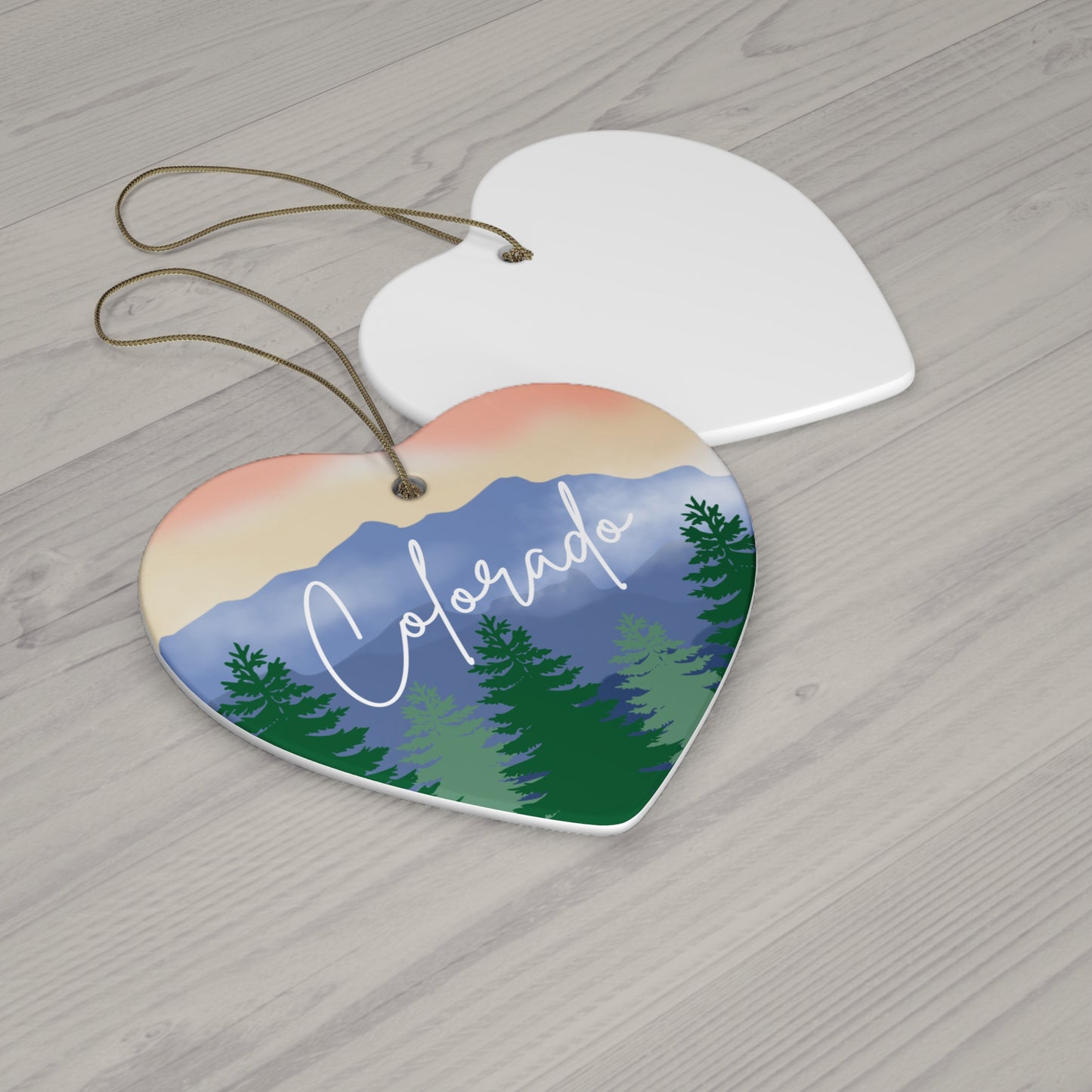 Colorado Christmas Holiday Ceramic Ornament Keepsake, 3 Shape Options