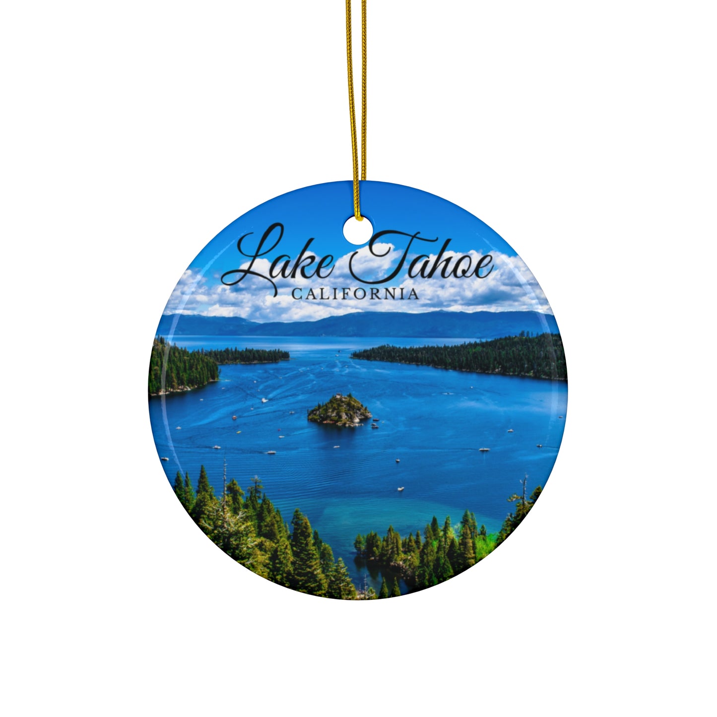 Lake Tahoe California Ceramic Ornament, 4 Shapes