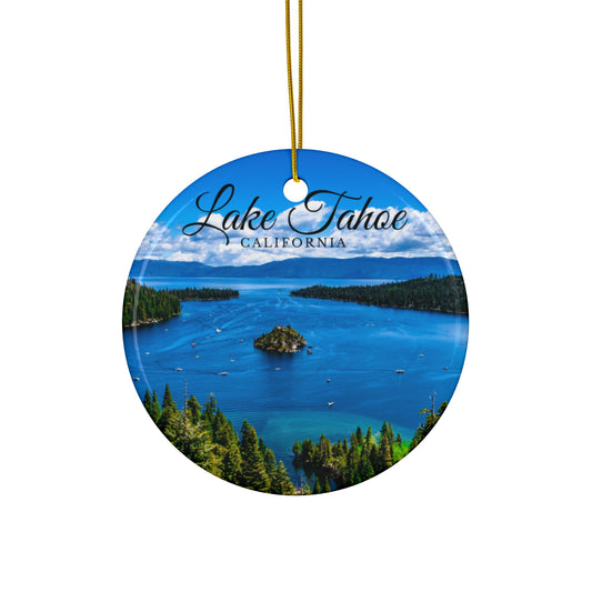 Lake Tahoe California Ceramic Ornament, 4 Shapes