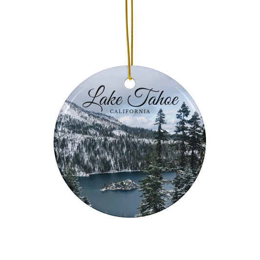 Lake Tahoe California Ceramic Ornament, 4 Shapes