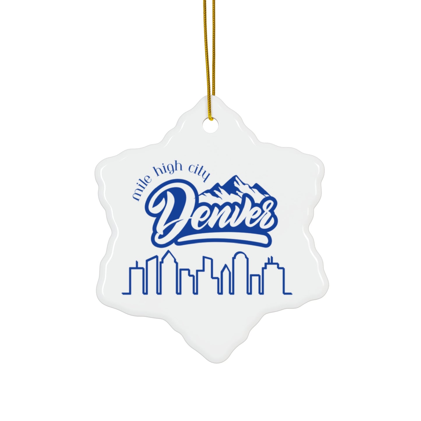 Denver Colorado Mile High City Holiday Christmas Ornament Multiple Shapes Ceramic Keepsake Heart Circle Snowflake