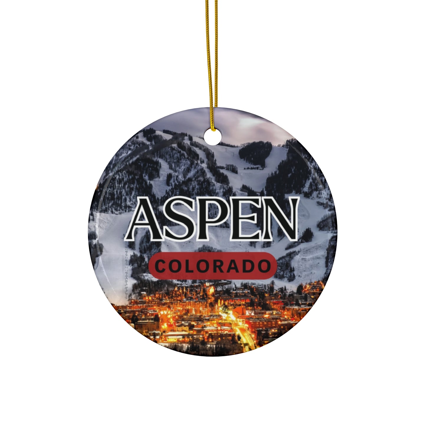 Aspen Colorado Christmas Holiday Keepsake Ceramic Ornament