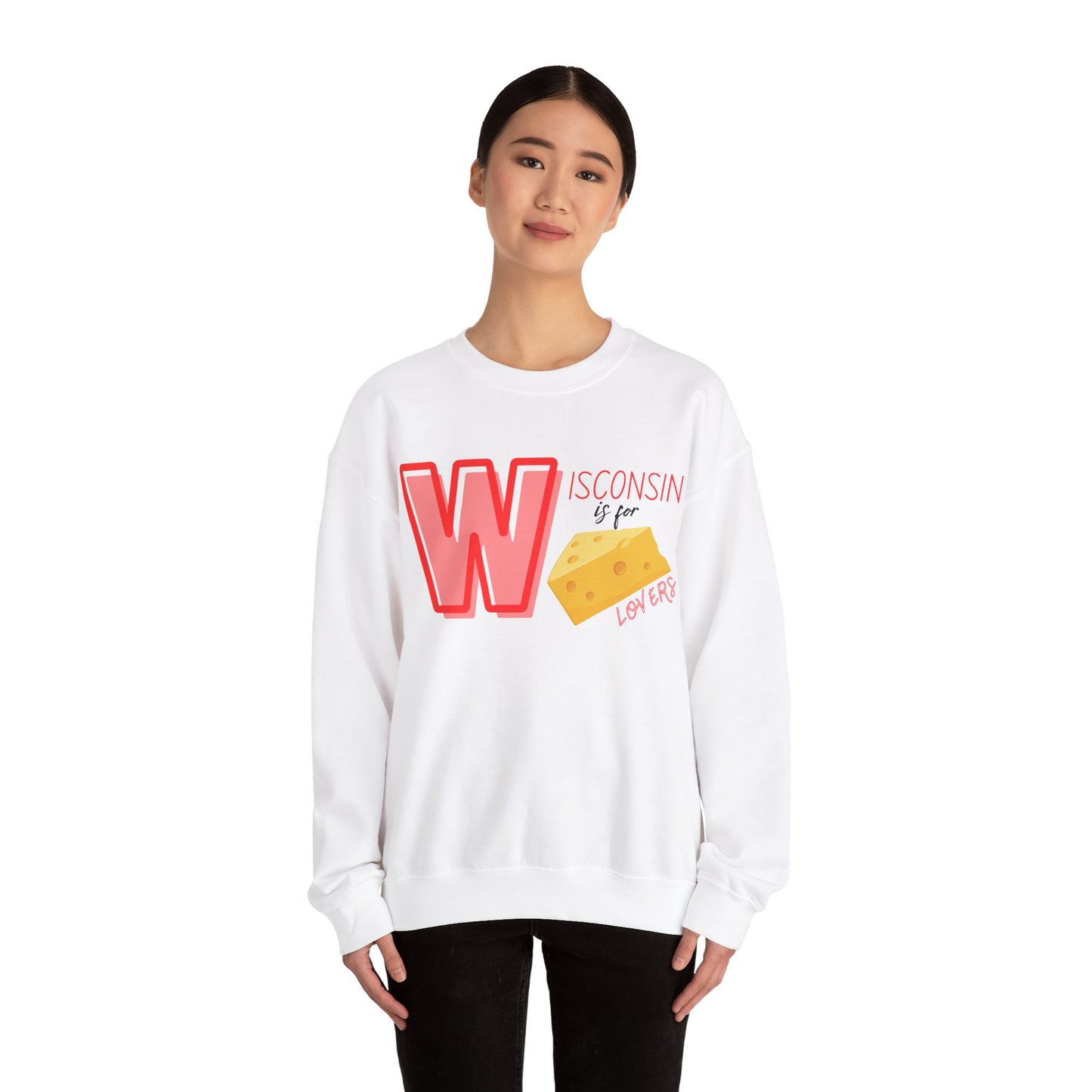 Wisconsin is For Cheese Lovers Sweater Unisex Heavy Blend™ Crewneck Sweatshirt