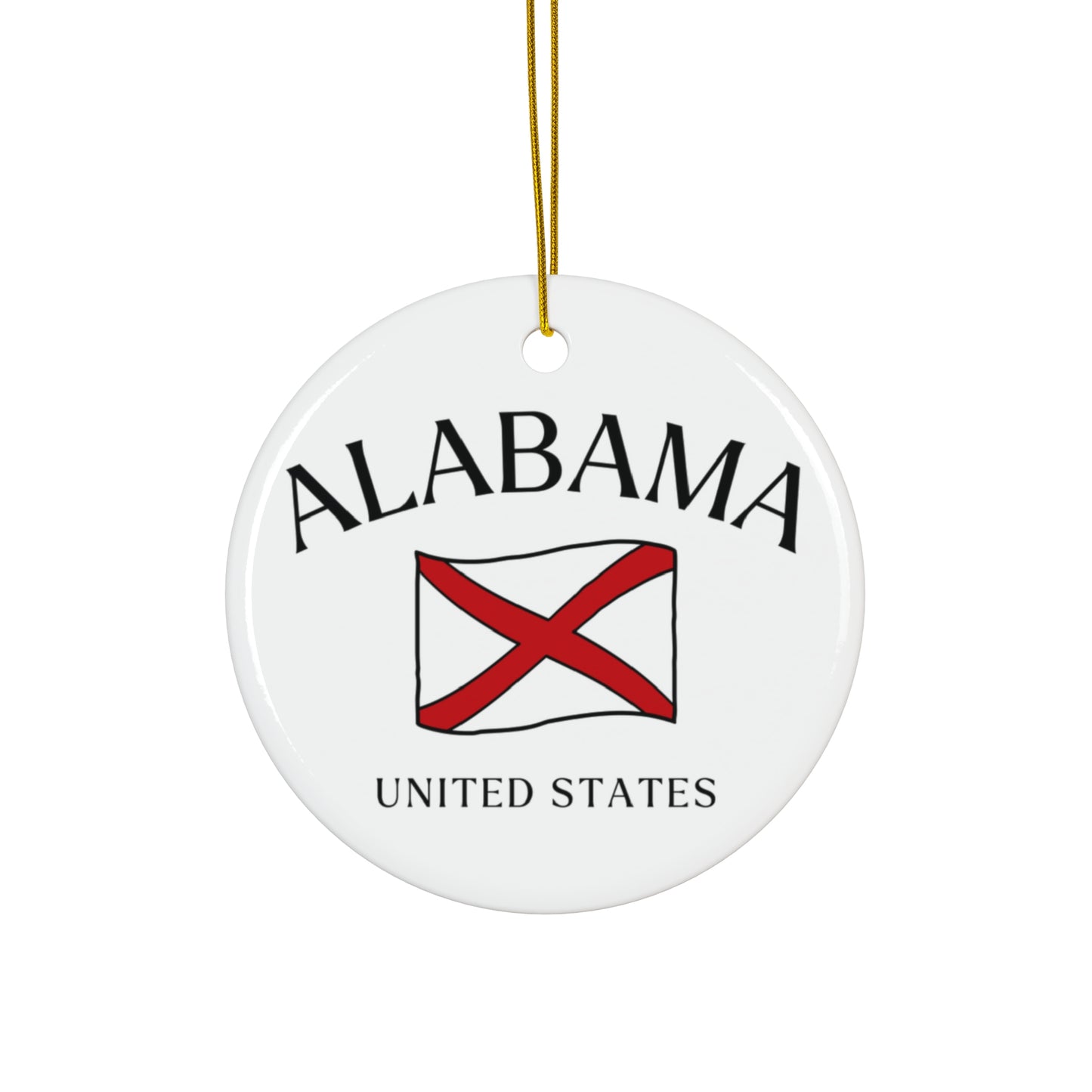 Alabama State Holiday Decoration, Tree Ornament, Christmas Gift, Festive Decor, Southern Pride, Ornamental keepsake