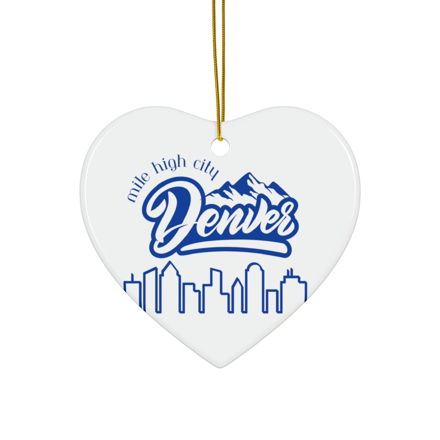 Denver Colorado Mile High City Holiday Christmas Ornament Multiple Shapes Ceramic Keepsake Heart Circle Snowflake