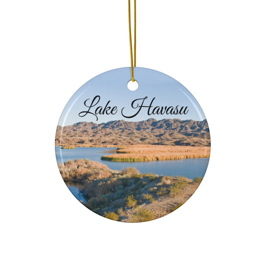 Lake Havasu Arizona California Christmas Holiday Keepsake Circle Ceramic Ornament