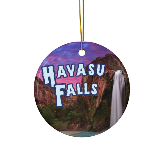 Havasu Falls Waterfall Arizona Holiday Ornament, Christmas Tree Decor, Gift for Travelers, Southwest Home, Arizona Ceramic Ornament,