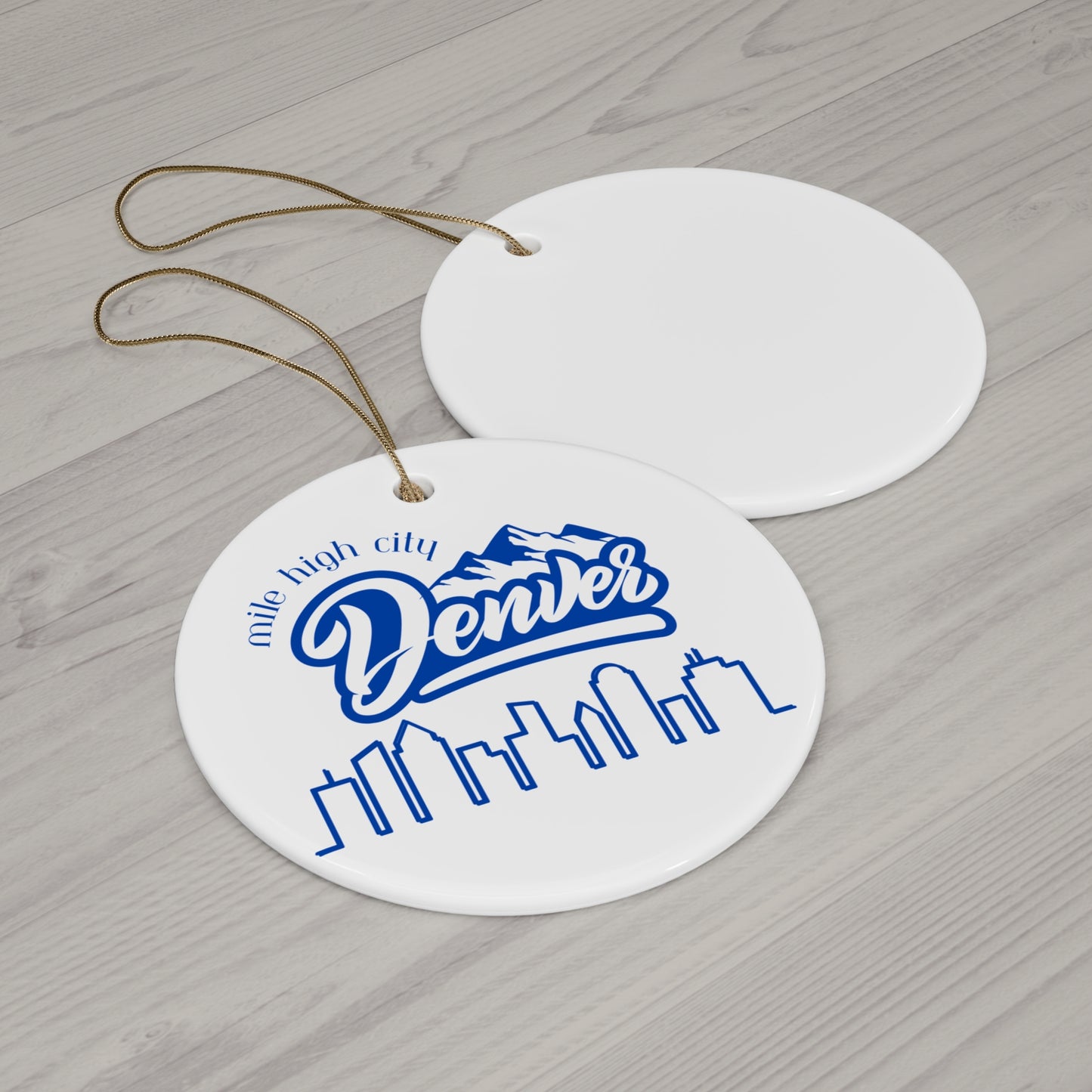 Denver Colorado Mile High City Holiday Christmas Ornament Multiple Shapes Ceramic Keepsake Heart Circle Snowflake