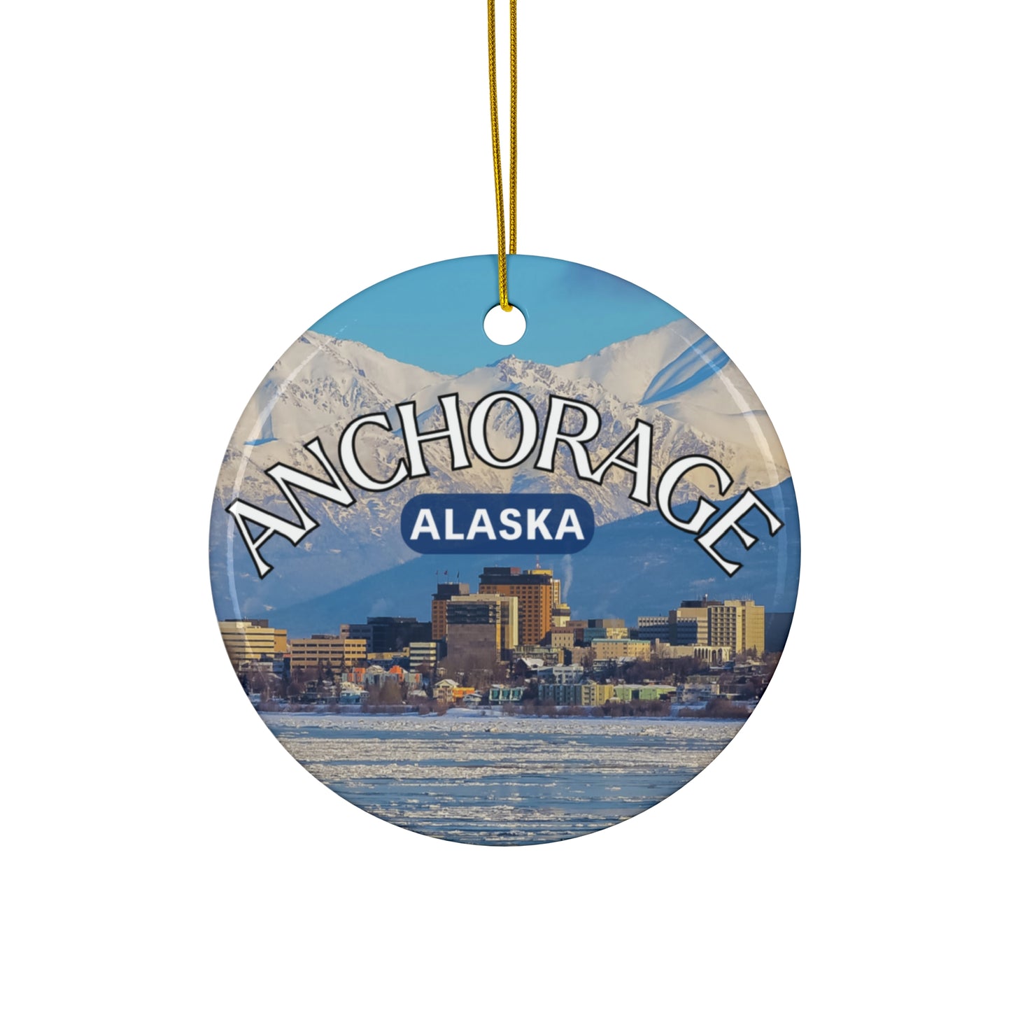 Ceramic Ornament, Alaska Ornament, Christmas Tree Decoration, Holiday Gift, Christmas Ornament, Home Decor