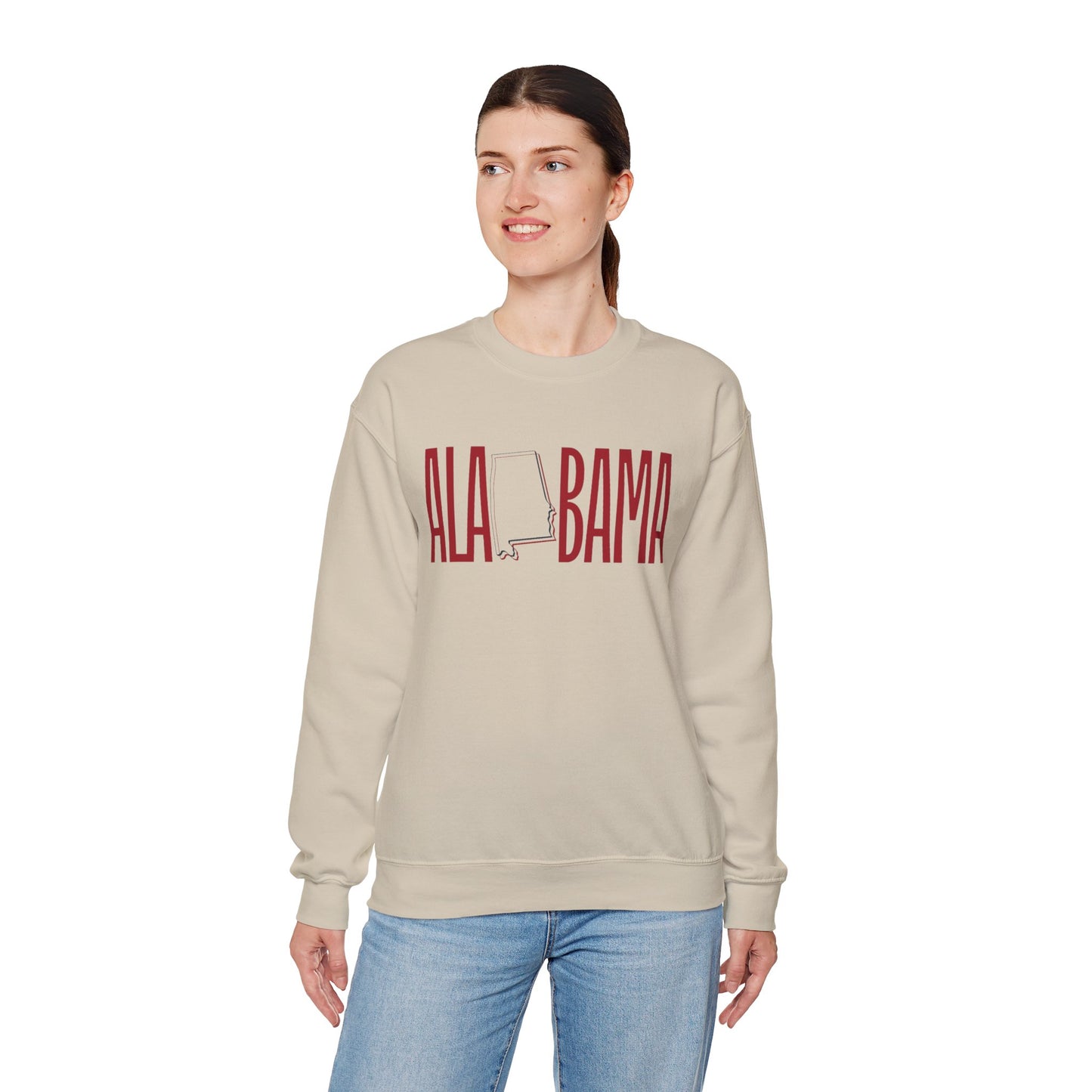 Alabama Souvenir Crewneck Sweatshirt, Comfortable Cool Sweater, Unisex Heavy Blend Pullover, Gift for Alabamians, State Pride Jumper