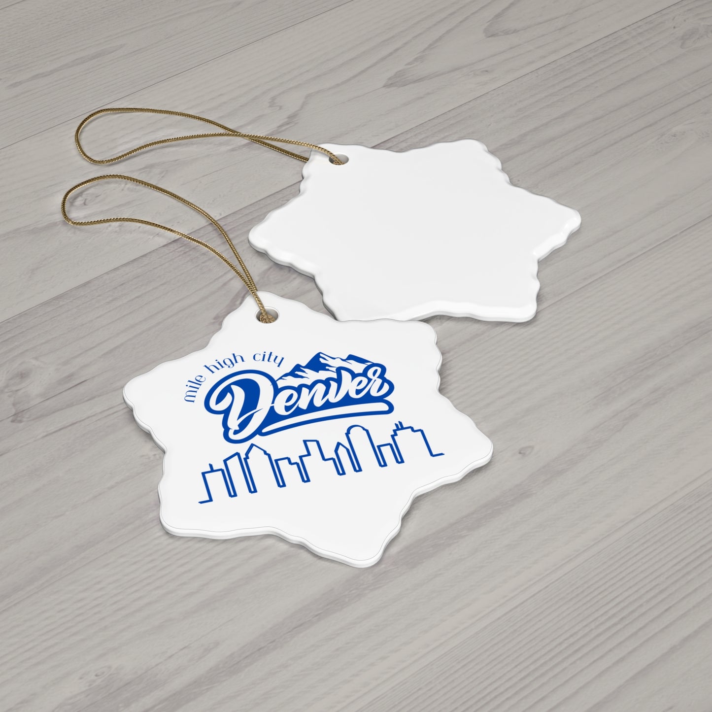 Denver Colorado Mile High City Holiday Christmas Ornament Multiple Shapes Ceramic Keepsake Heart Circle Snowflake