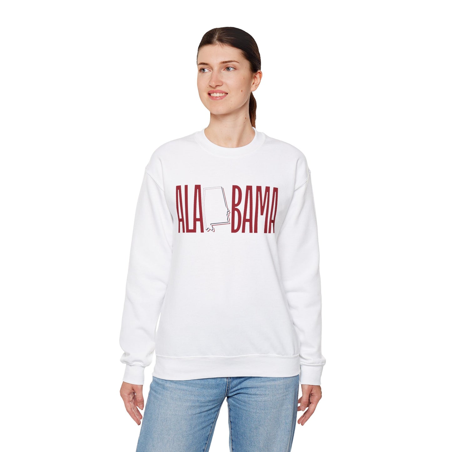 Alabama Souvenir Crewneck Sweatshirt, Comfortable Cool Sweater, Unisex Heavy Blend Pullover, Gift for Alabamians, State Pride Jumper