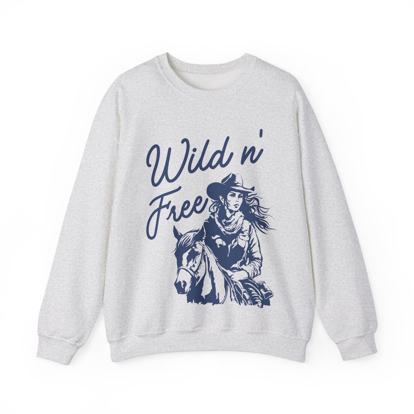 Cowgirl Wild N' Free Sweater Unisex Heavy Blend™ Crewneck Sweatshirt Multiple Sizes and Colors