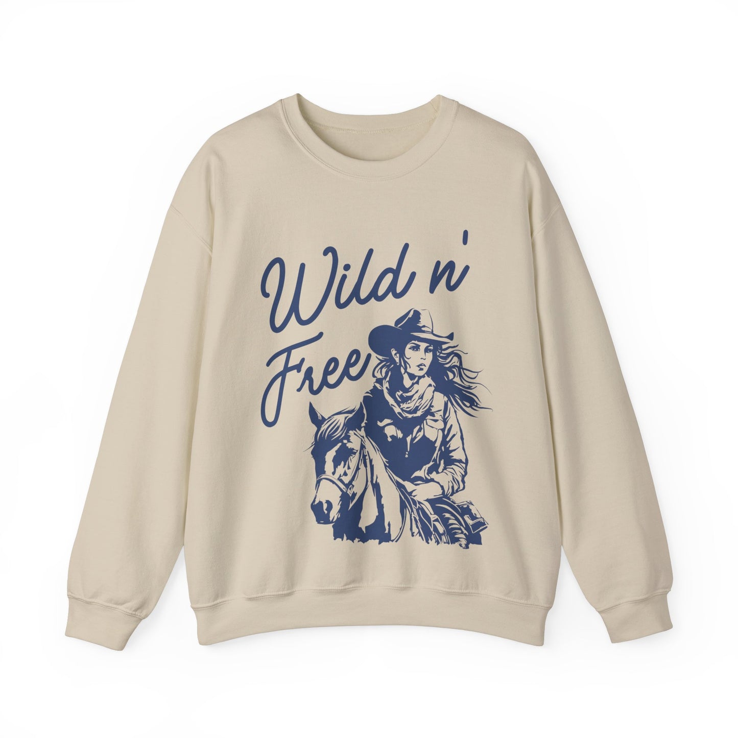 Cowgirl Wild N' Free Sweater Unisex Heavy Blend™ Crewneck Sweatshirt Multiple Sizes and Colors