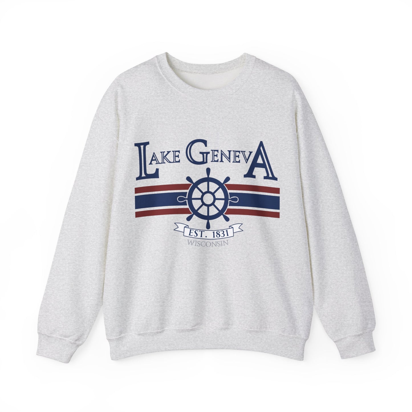 Lake Geneva Wisconsin Sweater Sail Boating Unisex Heavy Blend™ Crewneck Sweatshirt