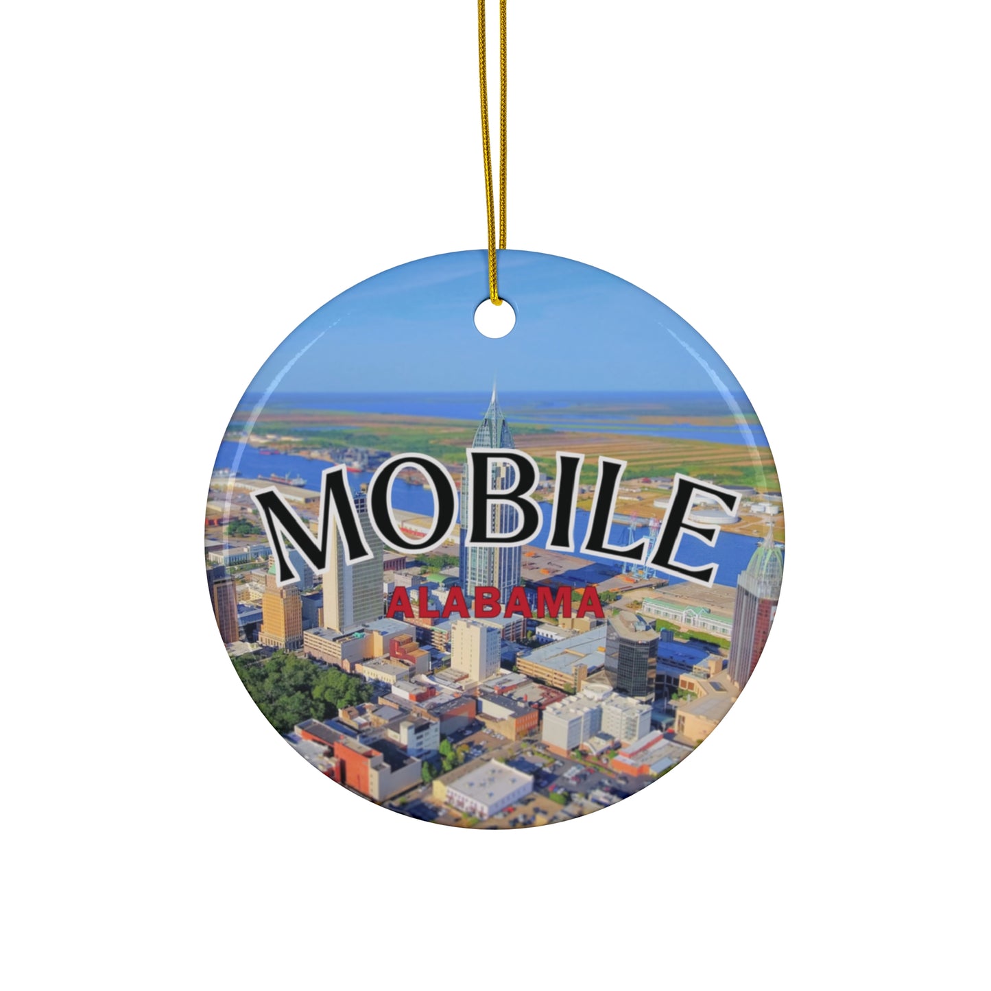 Mobile Alabama Holiday Gift Souvenir - Christmas Tree Decoration, State Capital Ornament, Travel Keepsake, State Pride