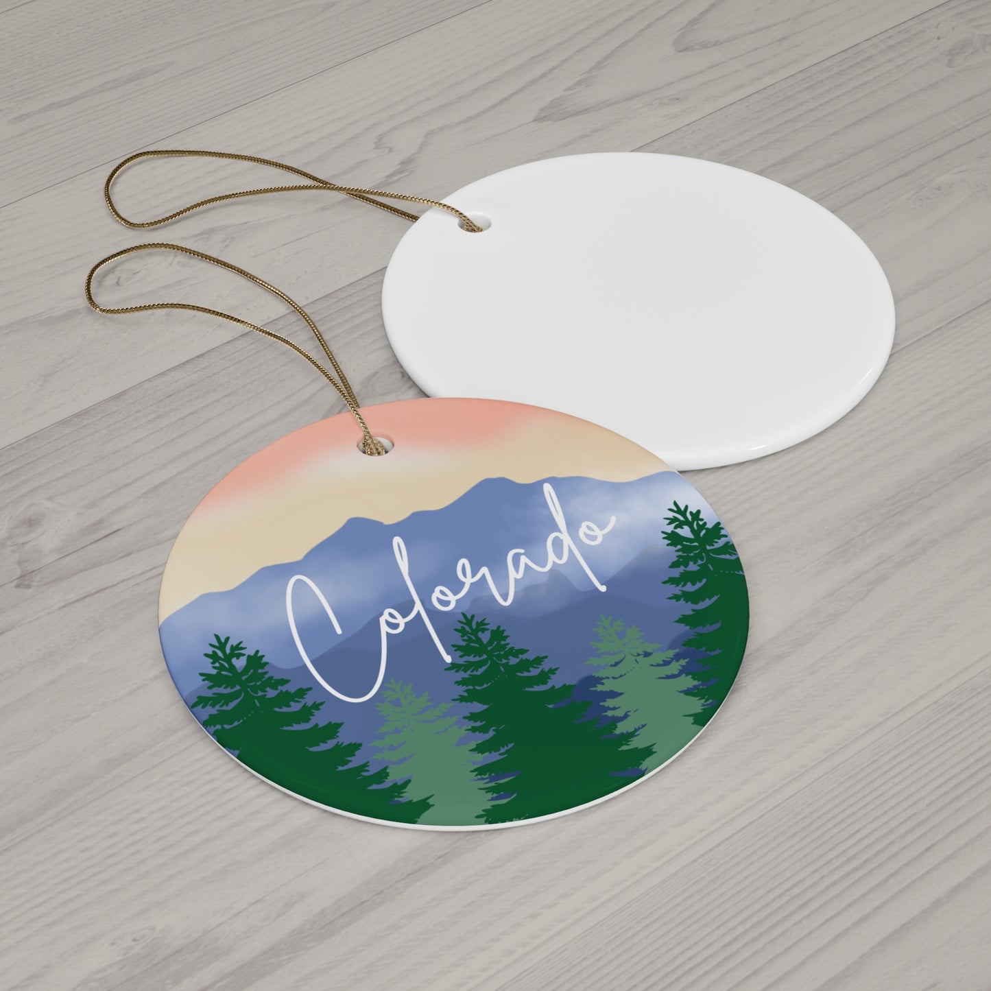 Colorado Christmas Holiday Ceramic Ornament Keepsake, 3 Shape Options