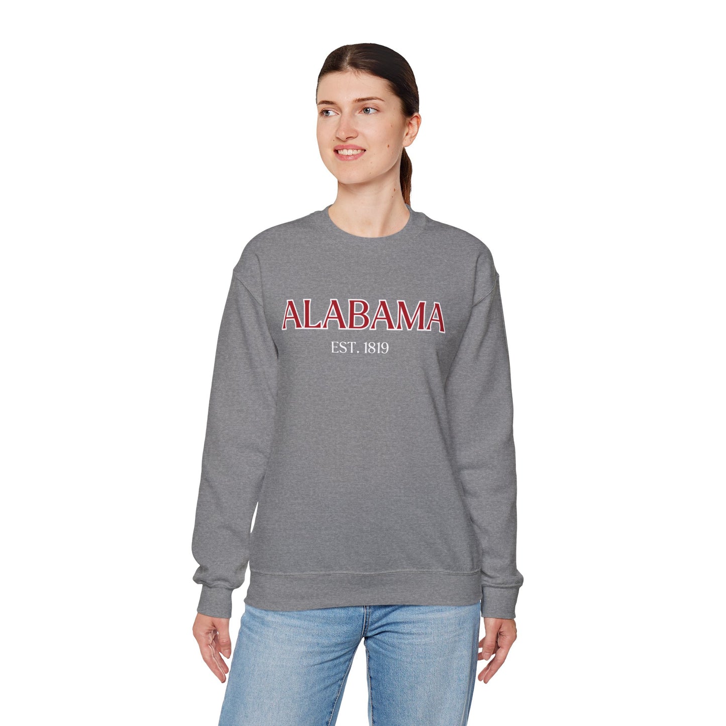 Alabama Souvenir Crewneck Sweatshirt, Comfortable Cool Sweater, Unisex Heavy Blend Pullover, Gift for Alabamians, Game Day Sweater