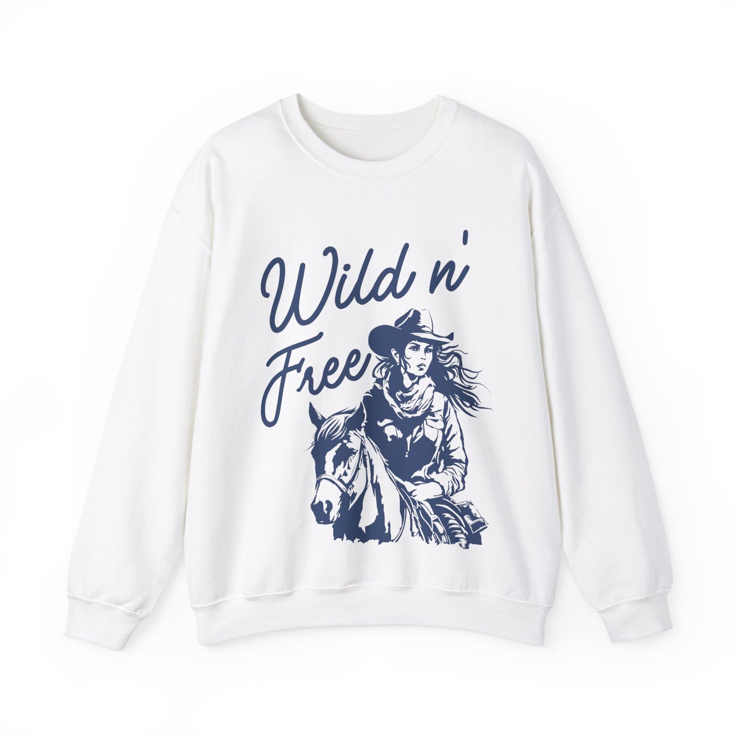 Cowgirl Wild N' Free Sweater Unisex Heavy Blend™ Crewneck Sweatshirt Multiple Sizes and Colors