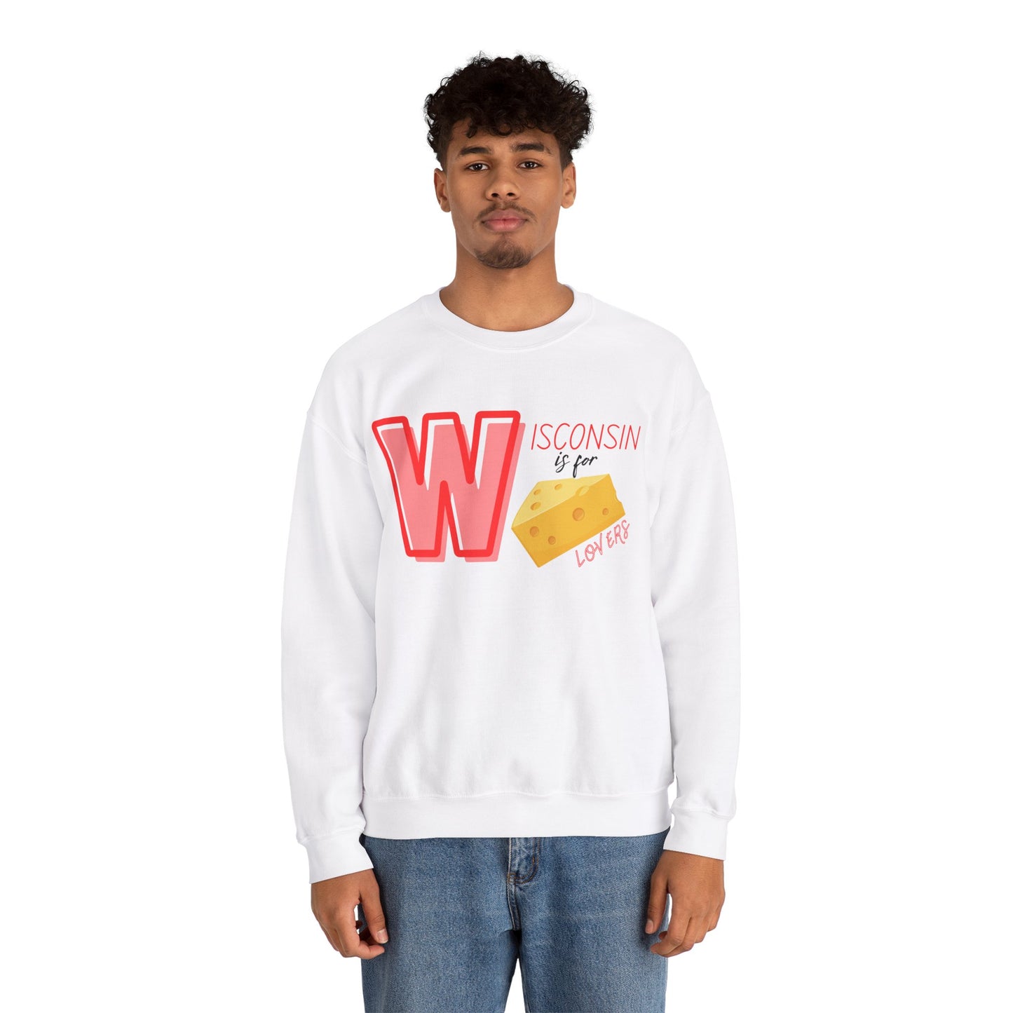 Wisconsin is For Cheese Lovers Sweater Unisex Heavy Blend™ Crewneck Sweatshirt