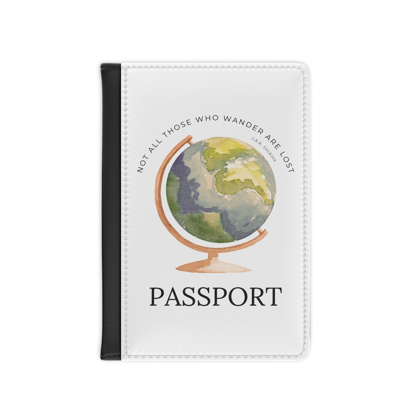 Passport Cover Travel Globe Quote Personalized Faux Leather Luxury Gift Essential Pockets