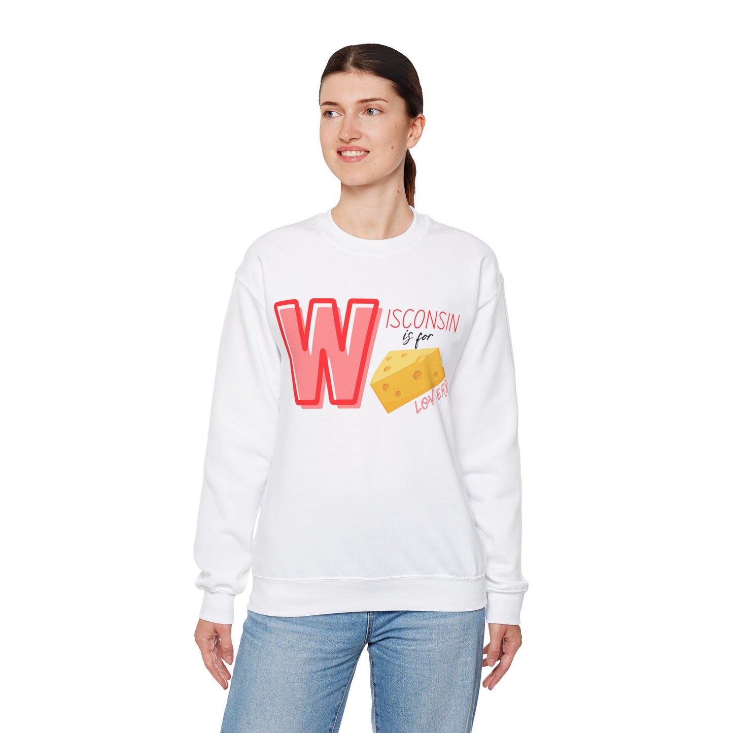 Wisconsin is For Cheese Lovers Sweater Unisex Heavy Blend™ Crewneck Sweatshirt