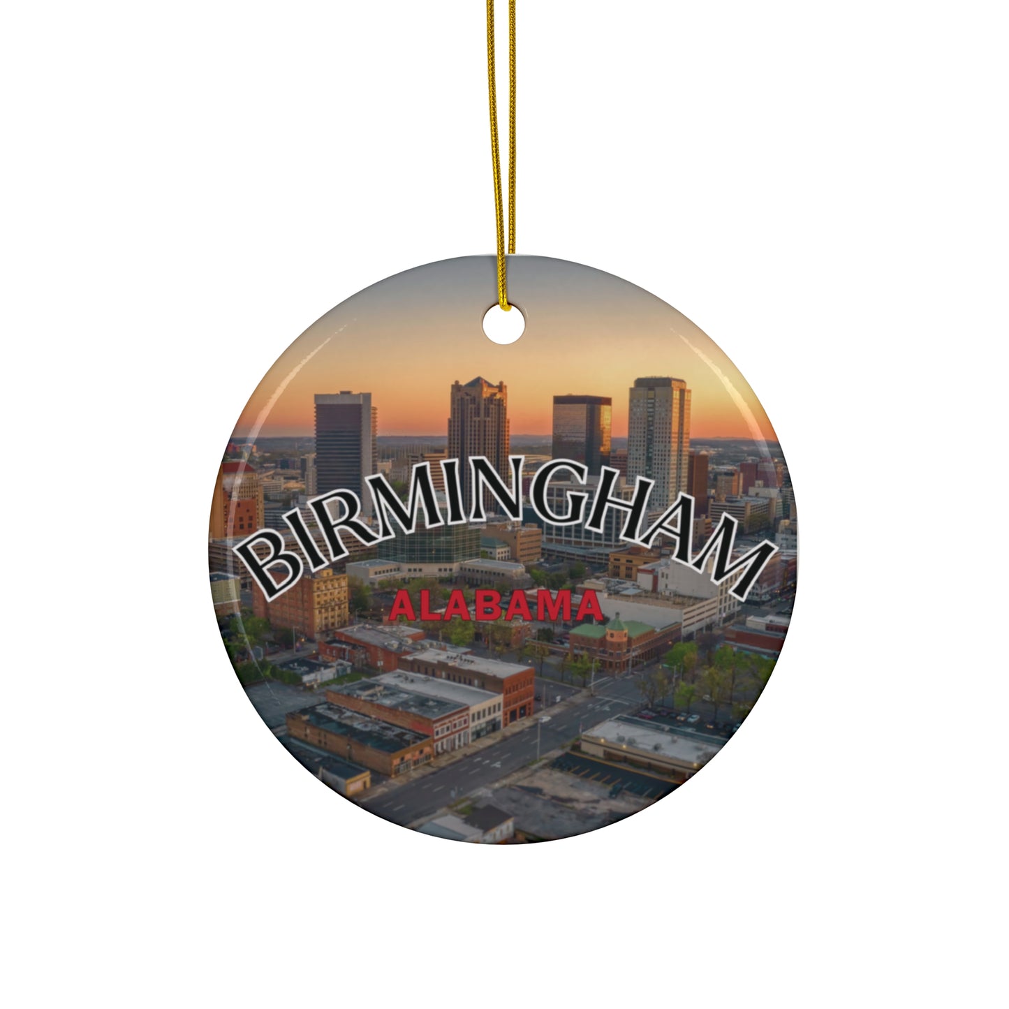 Birmingham Alabama Holiday Ornament, Ceramic Ornament,  Christmas Tree Decor, Gift for Traveler, Souvenir Keepsake, Festive Ornament, Travel
