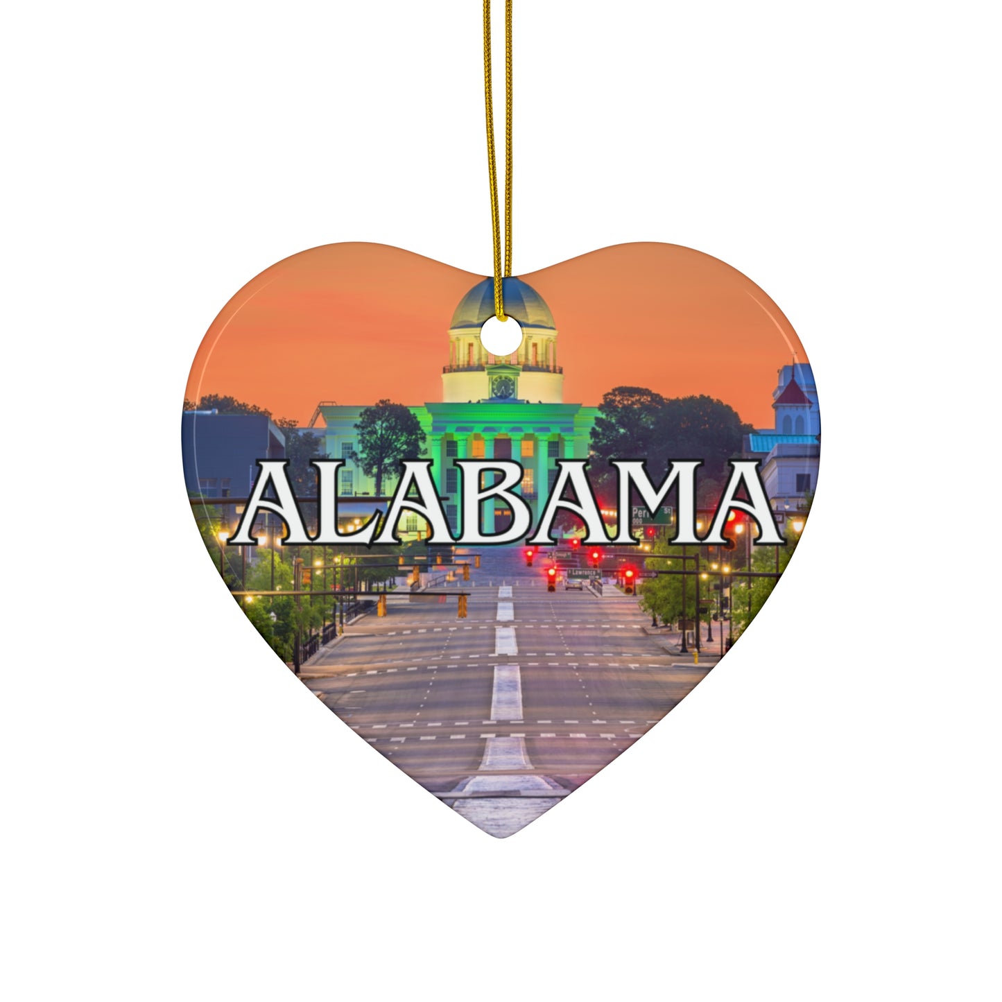 Alabama Capital Holiday Gift Souvenir - Christmas Tree Decoration, State Capital Ornament, Travel Keepsake, State Pride